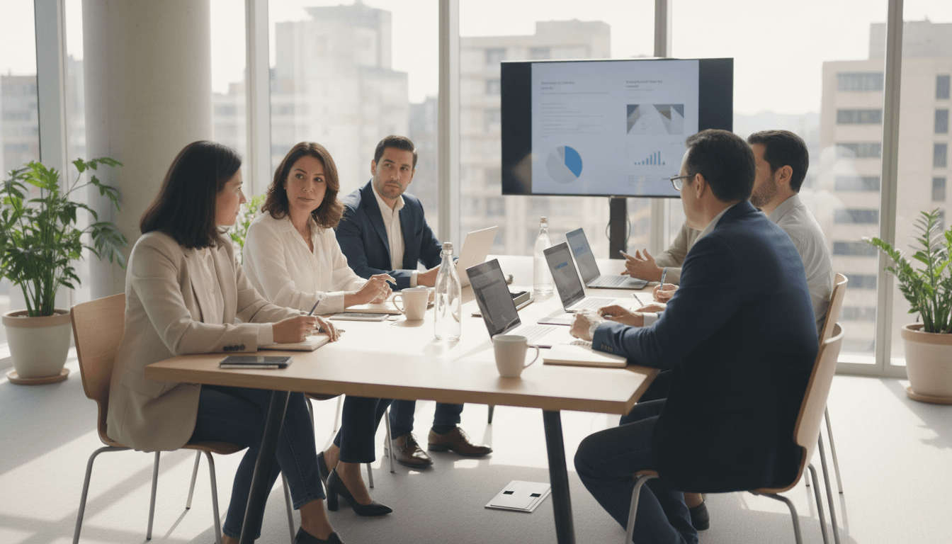 Consejo de pares en mesa de trabajo casual