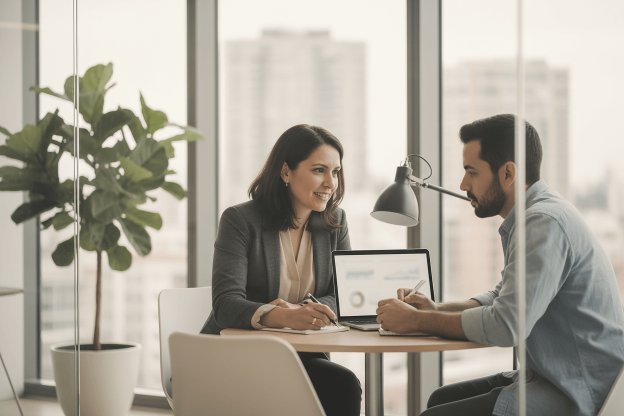 Mentoría 1:1 en sala de juntas